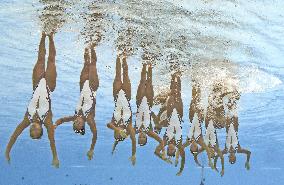 Japan wins bronze in synchronized swimming free combination