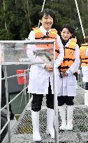 Japan's Prince Akishino visits salmon farm in southern Chile