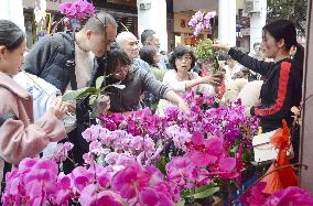 Flower market in China