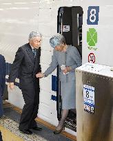 Ex-Japan emperor, empress in Kyoto