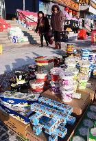 People enjoy ice cream in extremely cold Inner Mongolia