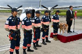 "Flying doctor" team for disaster relief unveils aircraft in Saga