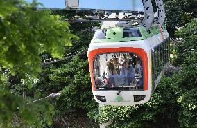 Suspended monorail at Ueno Zoo in Tokyo