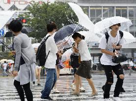 Strong typhoon makes landfall near Tokyo
