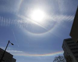 Solar halo observed in Japan