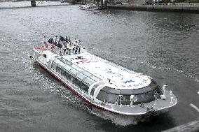 Water bus with design of 2020 Games mascots