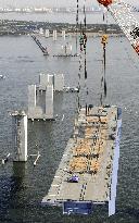 Construction of bridge over Tokyo Port under way