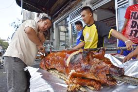 Lechon roast pig in Philippines