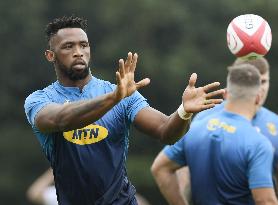 Rugby: S. Africa training for World Cup warm-up vs. Japan