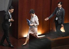 Hong Kong lawmakers protest