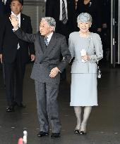 Ex-Japan emperor, empress in Kyoto