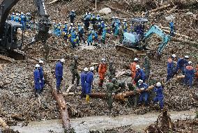 Aftermath of torrential rain in southwestern Japan