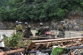 Aftermath of torrential rain in southwestern Japan