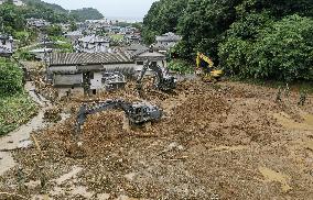 Aftermath of torrential rain in southwestern Japan