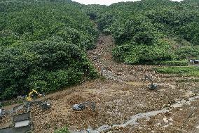 Aftermath of torrential rain in southwestern Japan