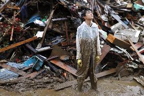 Aftermath of torrential rain in southwestern Japan