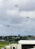 Parachuting drill by U.S. military