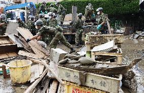 Aftermath of torrential rain in southwestern Japan