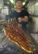 Traditional eel-eating day in Japan