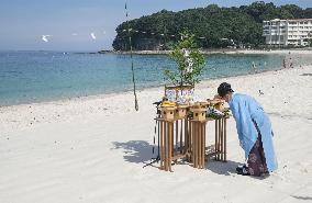 Swimming season for famous beach in western Japan