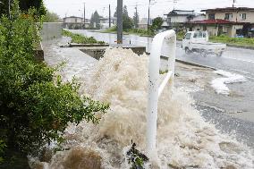 Heavy rain in northeastern Japan