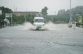 Heavy rain in northeastern Japan