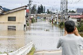 Heavy rain in northeastern Japan