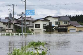 Heavy rain in northeastern Japan