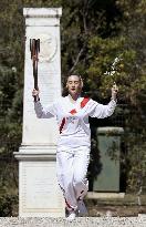 Olympic flame lighting in Olympia