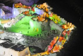 Ice fall festival in Hokkaido