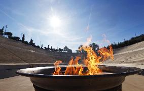 Olympic flame arrives at 1896 stadium