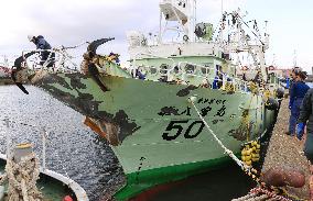 Cargo ship collision with trawler