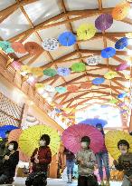 Umbrella-hanging event in Japan