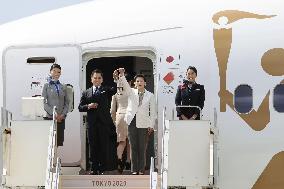 Arrival of Olympic flame in Japan