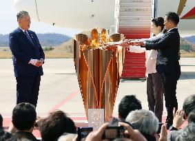 Arrival of Olympic flame in Japan