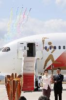 Arrival of Olympic flame in Japan