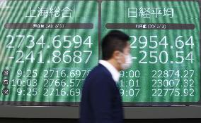 Stocks plunge on new coronavirus