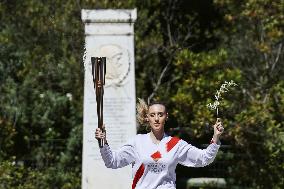 Olympic flame lighting in Olympia