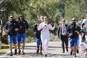 Olympic flame lighting in Olympia