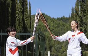 Olympic flame lighting in Olympia