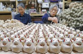 Production of New Year Dog-shaped clay bells