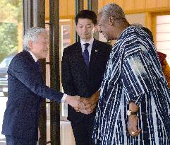 Japanese emperor meets with Ghana's president