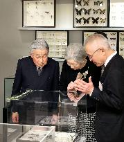 Emperor visits exhibition on his own research
