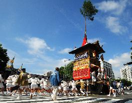 Floats turned at Kyoto's Gion Festival