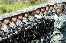 China holds practice for military parade