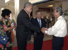 Qarase arrives in Nago to attend Pacific island summit
