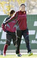 Retiring Sawa attends training session