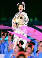 Japanese actress Nakano at closing ceremony of Asian Games