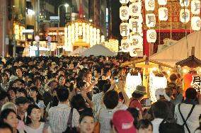 Crowded street in Kyoto during Gion Festival