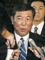 Ishiba to accept Abe's decision in Cabinet reshuffle